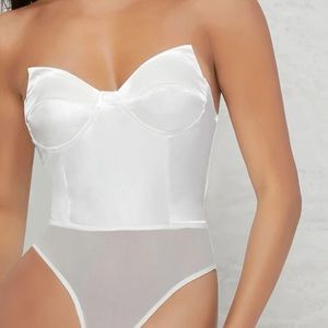 Satin Bustier-Style Tube Bodysuit